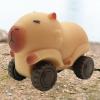 Amagogo Capybara Pull Toy Capybara Sand Slider Toy Creative Wheeled Cart Pull with Fun and Features Suitable for Children's Lear, Brown view 2