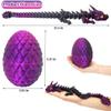3D Printed Dragon Eggs with Dragon Inside, Large Articulated Dragons Toys with Eyes, Easter Basket Essentials Stuffers Surprise Eggs Home Decor Executive Desk Toy (Purple+Black) view 2