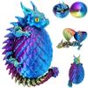 3D Printed Dragon Eggs with Dragon Inside, Large Articulated Dragons Toys with Eyes, Animal Fidget Toy Easter Surprise Eggs Home Decor Executive Desk Toy, Easter Gift for Kids (Purple+Yellow+Blue) view 1