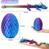 3D Printed Dragon Eggs with Dragon Inside, Large Articulated Dragons Toys with Eyes, Animal Fidget Toy Easter Surprise Eggs Home Decor Executive Desk Toy, Easter Gift for Kids (Purple+Yellow+Blue) view 2
