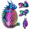 3D Printed Dragon Eggs with Dragon Inside, Large Articulated Dragons Toys with Eyes, Animal Fidget Toy Easter Surprise Eggs Home Decor Executive Desk Toy, Easter Gift for Kids (Red+Blue+Green) view 1