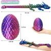 3D Printed Dragon Eggs with Dragon Inside, Large Articulated Dragons Toys with Eyes, Animal Fidget Toy Easter Surprise Eggs Home Decor Executive Desk Toy, Easter Gift for Kids (Red+Blue+Green) view 2