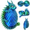 3D Printed Dragon Eggs with Dragon Inside, Large Articulated Dragons Toys with Eyes, Animal Fidget Toy Easter Surprise Eggs Home Decor Executive Desk Toy, Easter Gift for Kids (Blue+Green) view 1
