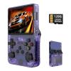 R36S Retro Handheld Gaming Console 3.5 inch IPS Screen Video Game Console Player Built in 22000 Games 128G for 26 Emulator Support Arkos System (Purple) view 1