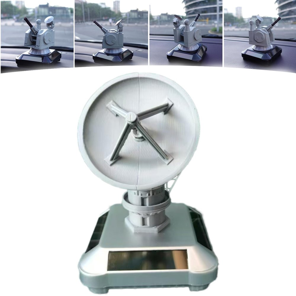 3D-Printed Solar-Powered Military Model Rotating Ornament, Battleship Weapon Models Solar Car Dashboard Decorations, Navy Veteran Gifts Cool Car Gadgets (1pcs C)