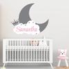 Personalized Name Moon & Cloud Wall Decal - Custom Baby Nursery Sticker - Peel and Stick Mural for Girls & Boys Room - Removable Vinyl Art Decor - Mural Decal for Nursery Decor (Wide 15"x12" Height) view 3
