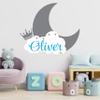 Personalized Name Moon & Cloud Wall Decal - Custom Baby Nursery Sticker - Peel and Stick Mural for Girls & Boys Room - Removable Vinyl Art Decor - Mural Decal for Nursery Decor (Wide 15"x12" Height) view 4