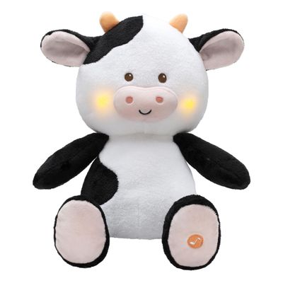 Magic Years 10 inch Musical Light Up Cow Toy for Baby, Plays Twinkle, Twinkle Little Star, Black and White Cow, Farm