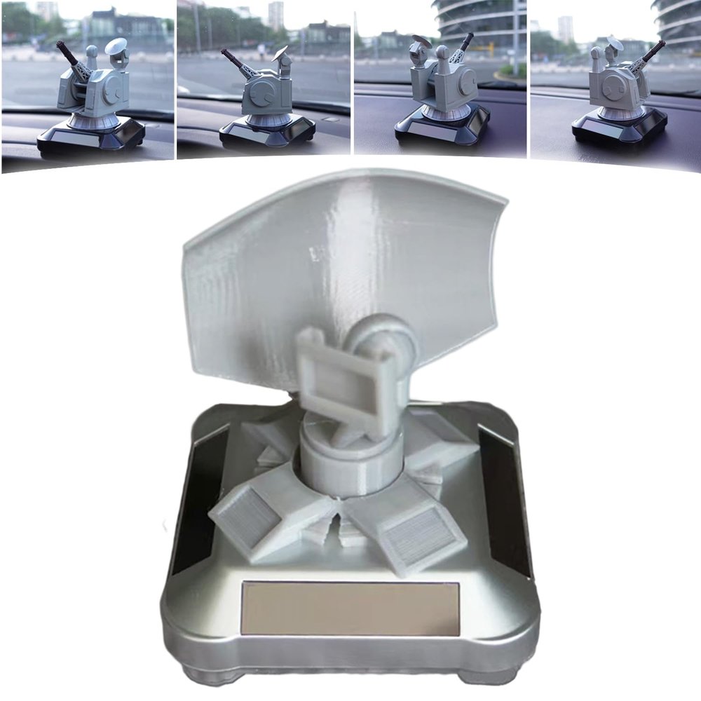 3D-Printed Solar-Powered Military Model Rotating Ornament, Battleship Weapon Models Solar Car Dashboard Decorations, Navy Veteran Gifts Cool Car Gadgets (1pcs E)