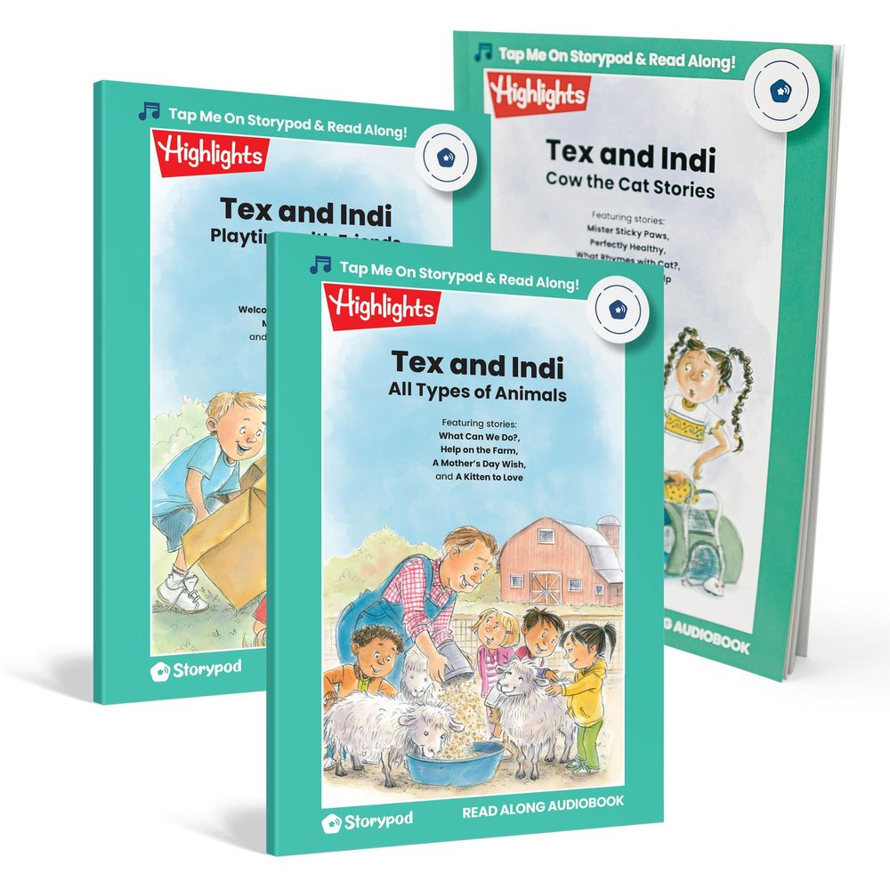 Storypod | Tex & Indis Everyday Adventures Bundle | Audio Content for The Storypod Screen Free Audio Learning System for Preschoolers | SEL Audio Learning & Interactive Fun