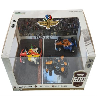 2024 Indianapolis 500 Podium 3-Car Set (2024 NTT IndyCar Series) Diecast 1:64 Scale Model - Greenlight 11613
