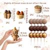 19PCS Brown Bear Cake Decoration Baby Bear Baby Shower Cake Topper Brown Balls Cake Topper Baby Shower Birthday Cake Decoration view 2