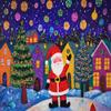 1000 Piece Adult Jigsaw Puzzle, Eco-Friendly, Santa Claus and Colorful Houses Art Jigsaw Puzzle - Puzzle Fun Wall Art view 1
