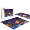 1000 Piece Adult Jigsaw Puzzle, Eco-Friendly, Santa Claus and Colorful Houses Art Jigsaw Puzzle - Puzzle Fun Wall Art view 3