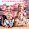 Alaxciax Axolotl Headband and Tail, Axolotl Costume Accessories Set Axolotl Gifts for Kids Girls Christmas Birthday Halloween (Pink) view 4