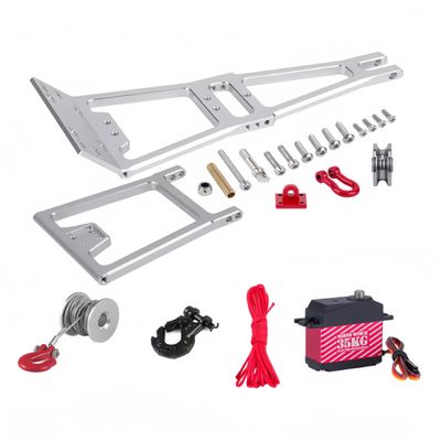 Aluminum Alloy LCG Chassis Kit Frame DIY Servo Rescue Crane Arm for 1/10 RC Rigs Crawler Capra SCX10 II Axle Comp Builds Upgrade (14-Lifting Crane Arm)