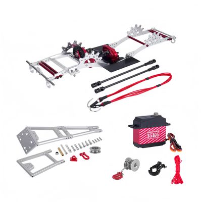 Aluminum Alloy LCG Chassis Kit Frame DIY Servo Rescue Crane Arm for 1/10 RC Rigs Crawler Capra SCX10 II Axle Comp Builds Upgrade (06-Chassis kit)