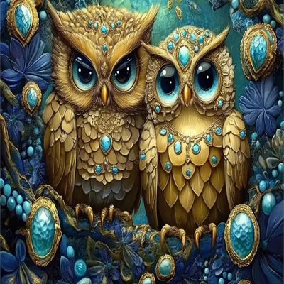 1000 Piece Adult Jigsaw Puzzle, Cute Animals - Jeweled Owl - Gift for Animal Lovers