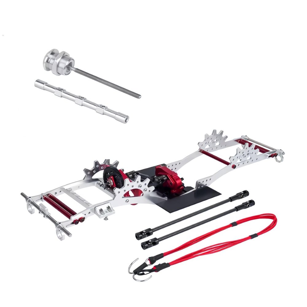Aluminum Alloy LCG Chassis Kit Frame DIY Servo Rescue Crane Arm for 1/10 RC Rigs Crawler Capra SCX10 II Axle Comp Builds Upgrade (11-Chassis kit)