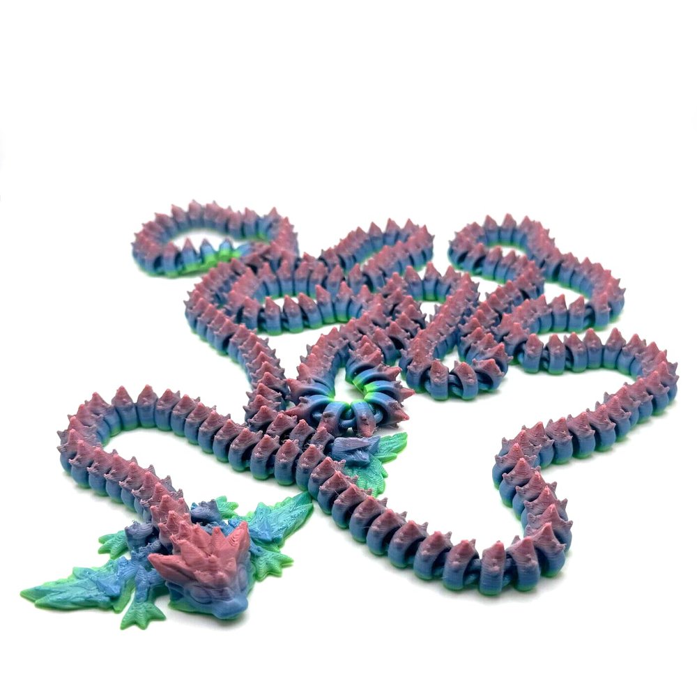 3D Printed Multi Color Giant Dragon 5'3" Long!