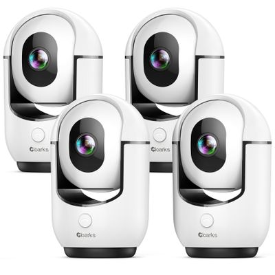 Cloarks 2K Pan/Tilt Security Camera, WiFi Indoor Cameras for Home Security with AI Motion Detection, Pet/Dog/Baby Camera with Phone App, 2-Way Audio, 24/7, Siren, TF/Cloud Storage, 4 Pack