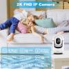Cloarks 2K Pan/Tilt Security Camera, WiFi Indoor Cameras for Home Security with AI Motion Detection, Pet/Dog/Baby Camera with Phone App, 2-Way Audio, 24/7, Siren, TF/Cloud Storage, 4 Pack view 3
