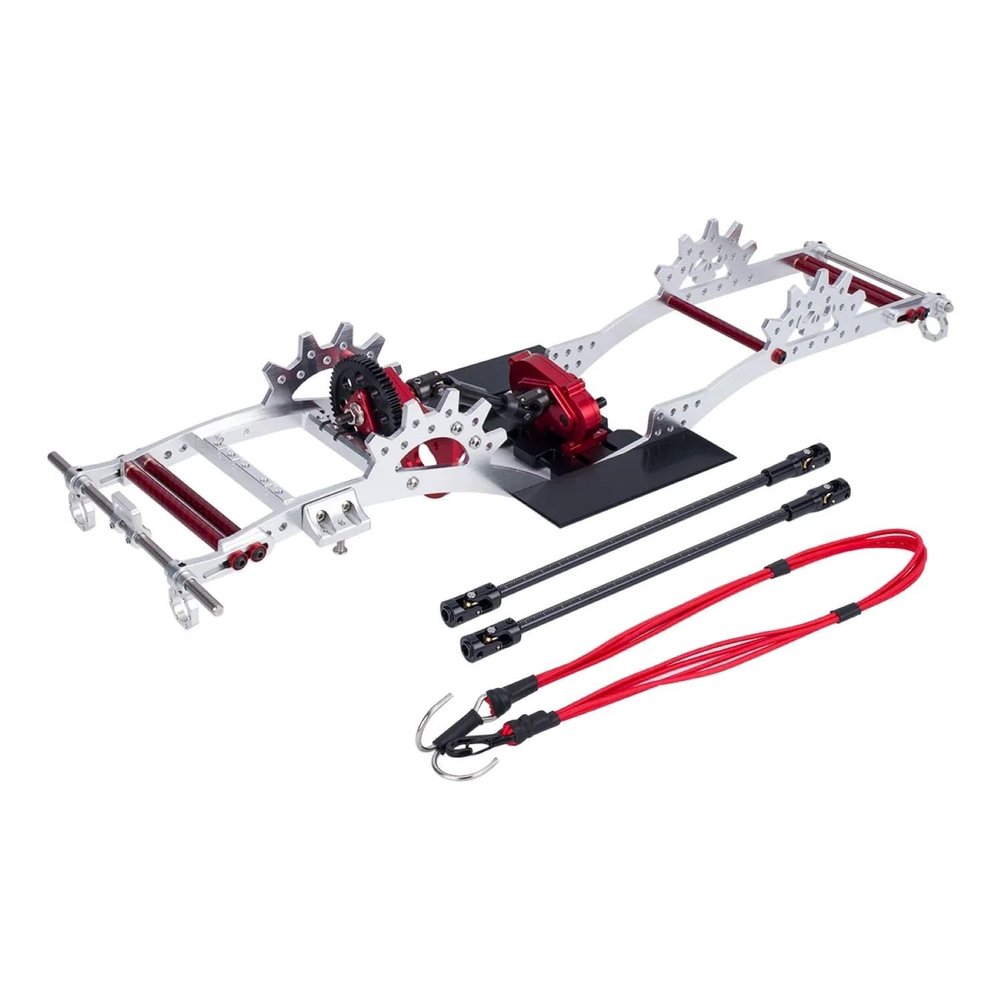 Aluminum Alloy LCG Chassis Kit Frame DIY Servo Rescue Crane Arm for 1/10 RC Rigs Crawler Capra SCX10 II Axle Comp Builds Upgrade (S Chassis kit)