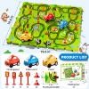 Beby Buty 64PCS Puzzle Race Track Car Set for Kids Boys, Floor Puzzle Tracks Car Toys for Boys Girls Ages 3-5 4-6, Toddler Toys Gifts for 3 4 5 Year Old, Ideal 3 4 5 6 Year Old Birthday Gifts view 2
