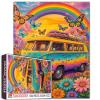 Graffitic Bus Jigsaw Puzzles 1000 Pieces for Adults, Families (Automobile,Car,Rainbow,ButterflyFlower) Pieces Fit Together Perfectly 19.7''x27.6''inch Landscape Frameable Magic Puzzle ArtRed view 1
