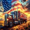 1000 Piece Adult Jigsaw Puzzle, Truck and Stars and Stripes, Symbol of Freedom Suitable for Jigsaw Puzzle Lovers Home Decoration view 1