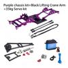 Aluminum Alloy LCG Chassis Kit Frame DIY Servo Rescue Crane Arm for 1/10 RC Rigs Crawler Capra SCX10 II Axle Comp Builds Upgrade (02-Chassis kit) view 2