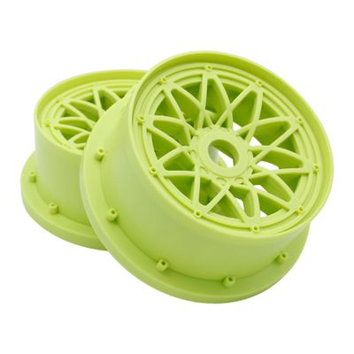 FLMLF Nylon Front Wheel Hub Rim Set Green for 1/5 Hpi Rovan Km Baja 5B 4WD Rc Car Parts