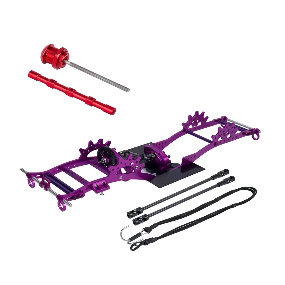Aluminum Alloy LCG Chassis Kit Frame DIY Servo Rescue Crane Arm for 1/10 RC Rigs Crawler Capra SCX10 II Axle Comp Builds Upgrade (12-Chassis kit)