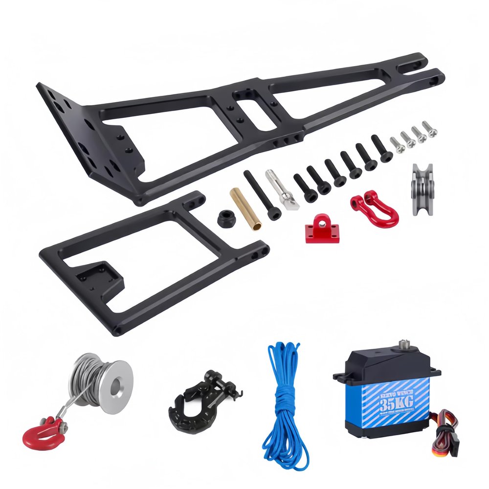 Aluminum Alloy LCG Chassis Kit Frame DIY Servo Rescue Crane Arm for 1/10 RC Rigs Crawler Capra SCX10 II Axle Comp Builds Upgrade (13-Lifting Crane Ar)