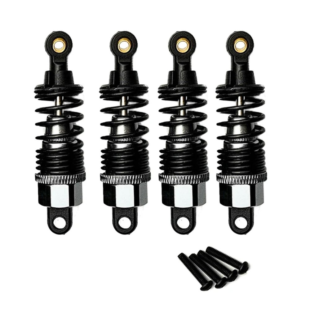 4PCS Adjustable Alloy RC 1/10 Shocks Absorbers Damper Kit Replacement Spare Parts for Tamiya TT-02 TT02 RC Chassis Car Repair(Titanium)