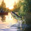 1000 Piece Adult Jigsaw Puzzle Lake Fishing, Sunset Adult Landscape Jigsaw Puzzle, Gift for Fishing Lovers view 1