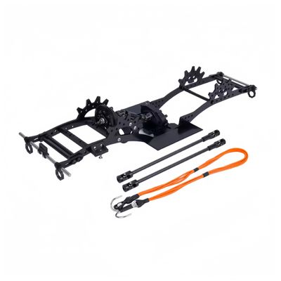 Aluminum Alloy LCG Chassis Kit Frame DIY Servo Rescue Crane Arm for 1/10 RC Rigs Crawler Capra SCX10 II Axle Comp Builds Upgrade (B Chassis kit)