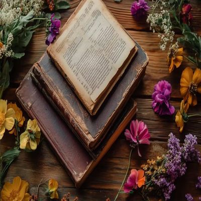 Jigsaw Puzzle for Adults 200 Piece Colorful Books and Flowers, Vintage Books, All Pieces Fitting Puzzle