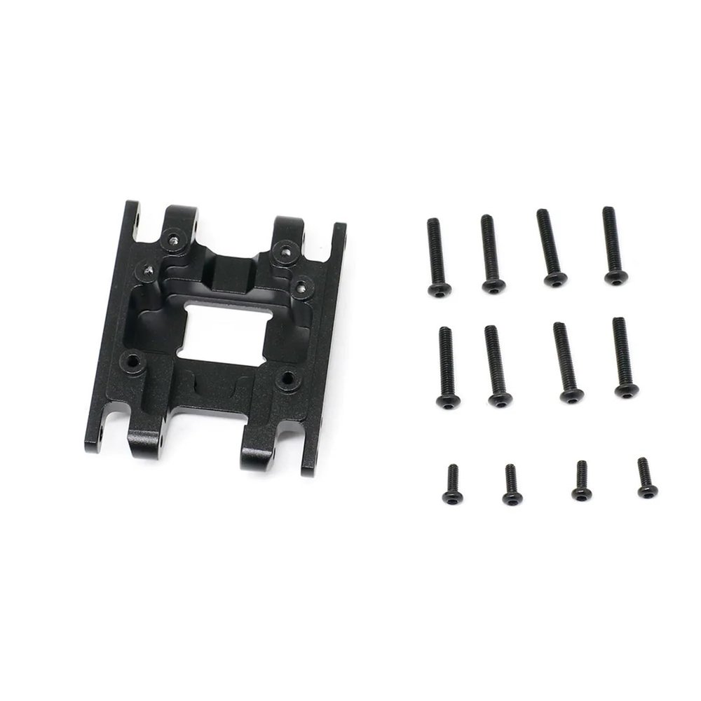 Aluminum Alloy Gear Box Base with Screws Kit for Traxxas 1/18 TRX4M RC Crawler Car Retrofitting Upgrade Parts DIY Accessories(Black)
