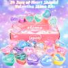 24 Pack Heart Slime, Valentine's Day Party Favors for Kids, Soft & Non-Sticky, Stress Relief Fidget Toys, Classroom Prizes, Goodie Bag Fillers for Girls and Boys view 4