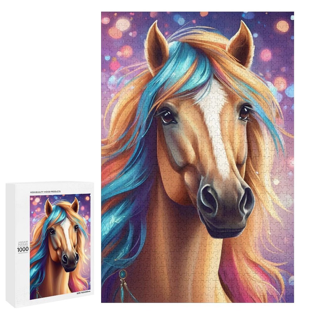 1000 Piece Adult and Youth Colorful Animals Puzzles Animal Horse Mammal Fun and Challenging Animals Themed Puzzles Great Gift for Family and Friends Dimensions