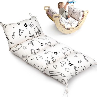 BlueWood Cushion for Climbing Arch, Montessori Philosophy Soft and Non-Slip Pillow for Kids, Pikler Cushion for Reading, Playing, Games, Parties (Stationery Pattern)