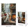 1000 Piece Adult and Teen Puzzles Animals Themed Puzzles White Dog Sitting Fun and Challenging Gifts for Friends Bedroom Decorative Art view 2