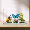 2cm Walnut Wood Grain Display Box, Coffee Black high-end countertop Display Box, Suitable for 21342 Insect Series Building Blocks, 3mm Thick Transparent Display Cabinet (Black+Mirror+3MM) view 1
