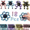 18pcs Random Fidget Spinners,DIY Deformable Robot Fingertip Toys,Decompression Spinner,Deformable Creative Mechanical Gyro Toys,Stress Relief Mechanical Chain Toy for Kids AdultsParty Supplies view 1