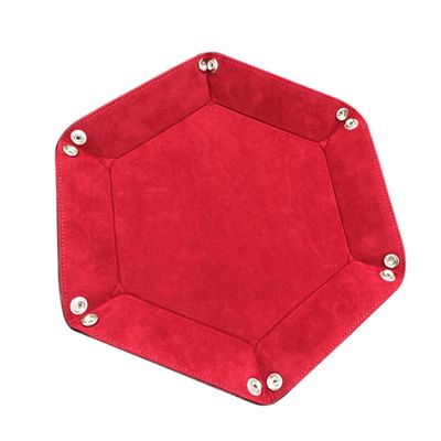 ADOCARN Folding Hexagon Dice Tray Leather Dice Storage Box Collapsible Storage for Mobiles Keys