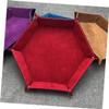 ADOCARN Folding Hexagon Dice Tray Leather Dice Storage Box Collapsible Storage for Mobiles Keys view 2