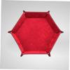 ADOCARN Folding Hexagon Dice Tray Leather Dice Storage Box Collapsible Storage for Mobiles Keys view 3