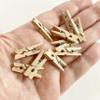 Morezmore M00158 10pc Miniature Wooden Clothes Pins Clips for Scale Model view 1