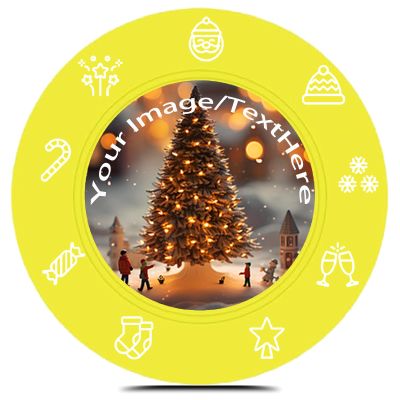 Custom Plastic Poker Chips Imprinted with Your Personalized Text and Logo Card Game Chips for Texas Hold'em Card ClubLate Night Poker Games Drink or Bar Tokens Bachelor Party (100, Yellow, 37mm)